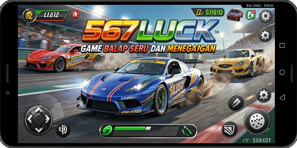 Screenshot gameplay seru dari 567LUCK menunjukkan aksi balap yang mendebarkan.