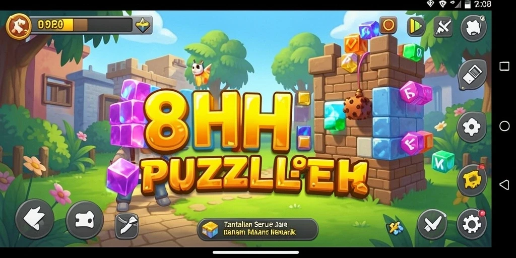 Tangkapan layar utama dari gameplay menantang di 8HHH.