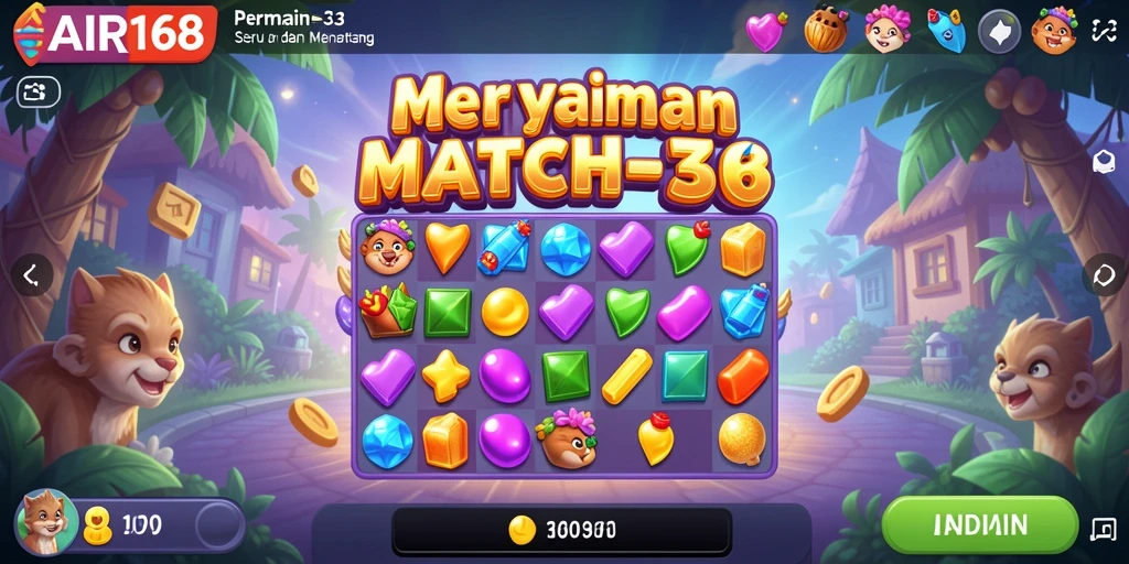 Tampilan gameplay menarik dalam game Match-3 yang seru.