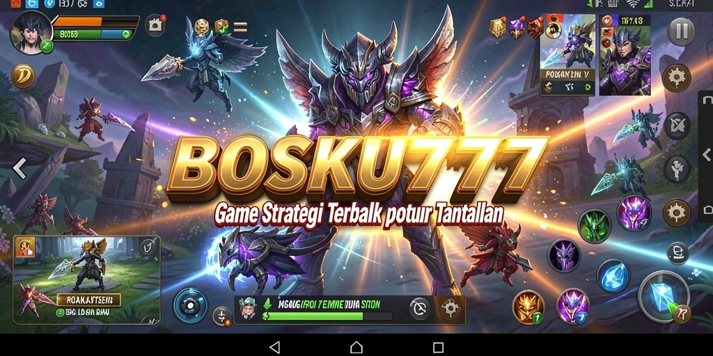 Tampilan aksi mendebarkan dari gameplay strategi BOSKU777.