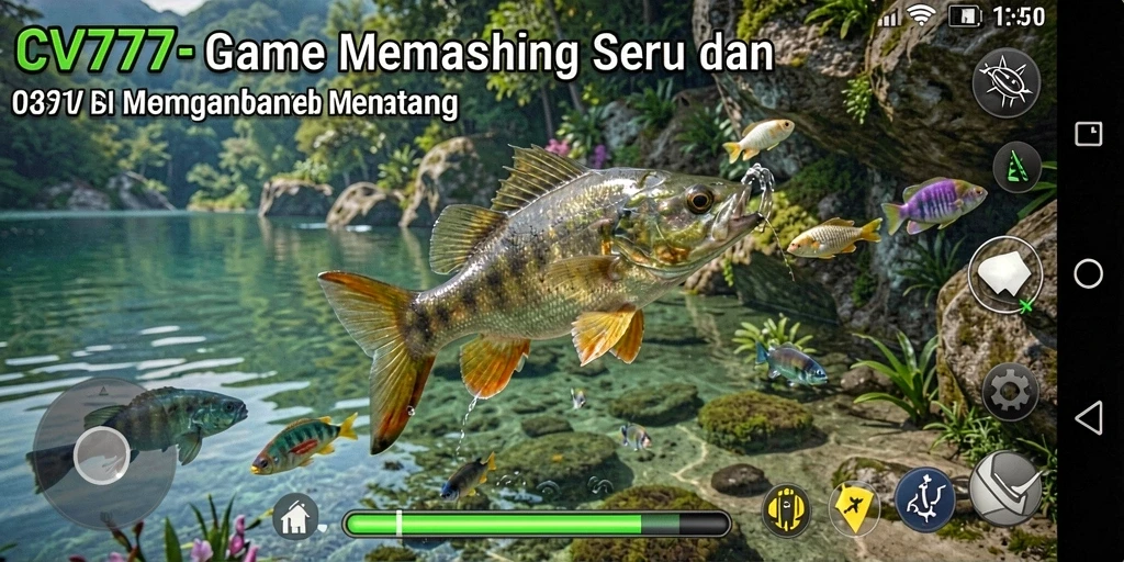 Screenshot gameplay <strong>CV777</strong> menampilkan pengalaman memancing yang seru.