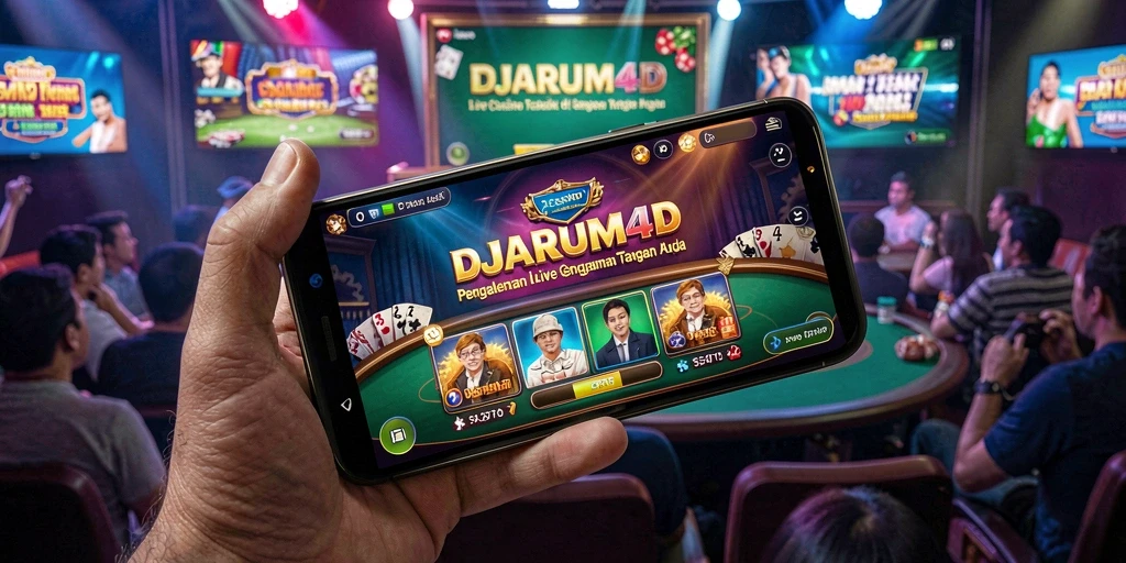 Screenshot gameplay DJARUM4D menunjukkan dealer langsung yang berinteraksi dengan pemain.