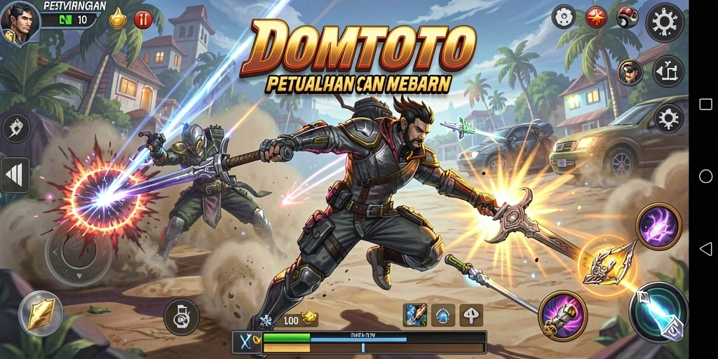 Tampilan gameplay DOMTOTO yang mendebarkan dan penuh aksi.