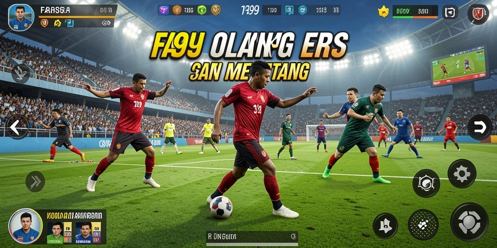Tampilan gameplay FA99 menampilkan aksi olahraga yang seru dan kompetitif.