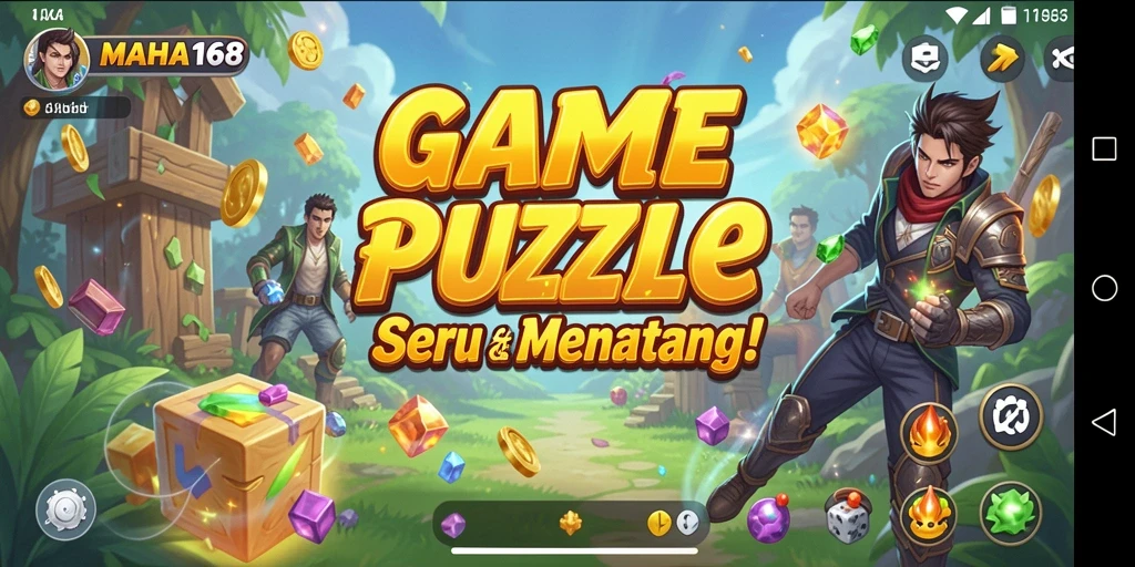 Screenshot gameplay MAHA168 menampilkan tantangan seru dari puzzle.