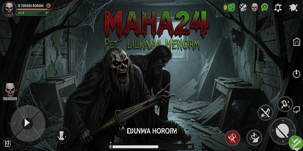 Screenshot gameplay MAHA24 dengan nuansa horor yang mendalam.
