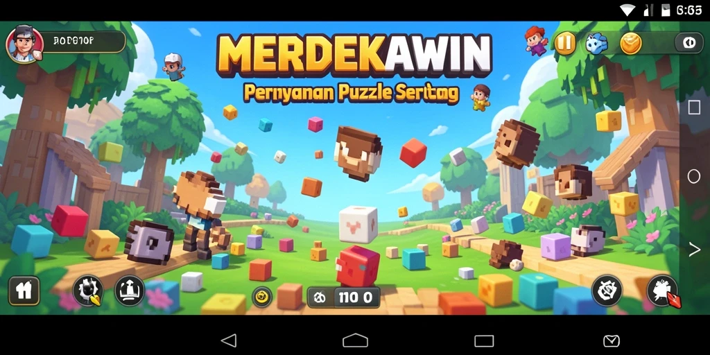 Tampilan gameplay seru dari MERDEKAWIN yang penuh tantangan Puzzle.