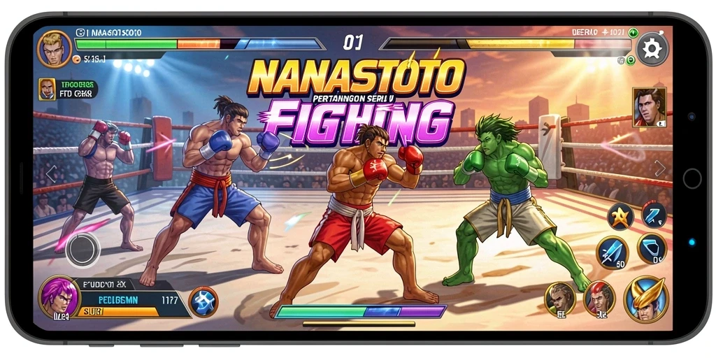 Tampilan gameplay yang mendebarkan dan penuh aksi dari NANASTOTO.