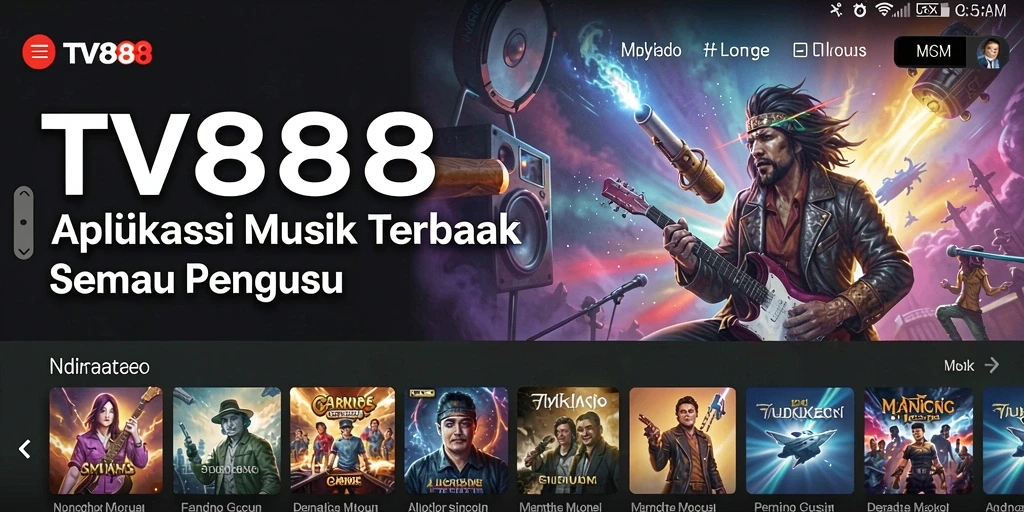 Tampilan utama TV888 dengan gameplay musik yang menarik.