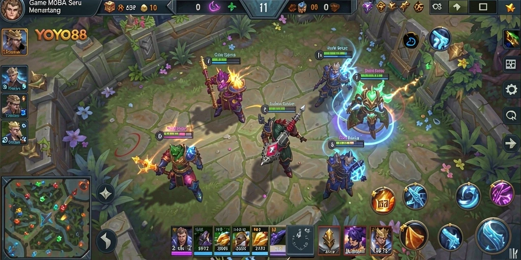Screenshot gameplay YOYO88 yang menampilkan pertarungan seru antar pemain.